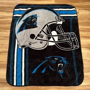 Carolina Panthers NFL Worn Rough Fleece Throw Blanket Large Thicker Size 59”x48”